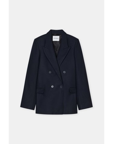 클로즈드 슬림핏 울 블렌드 더블 블레이저 C97884-355-22-568 DARK NIGHT