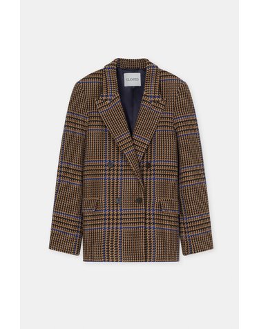 클로즈드 오버사이즈 체크 울 혼방 블레이저 C97884-64A-22-982 SAND BEIGE