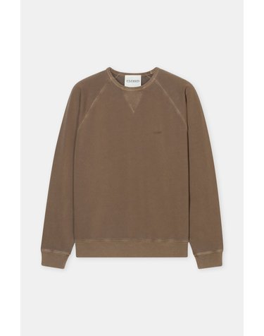 클로즈드 피그먼트 워시 라운드넥 래글런 맨투맨 C85777-47V-13-730 HICKORY BROWN