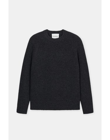 클로즈드 피셔맨 립 라운드넥 울 니트 풀오버 C86270-98U-22-177 BLACK MELANGE