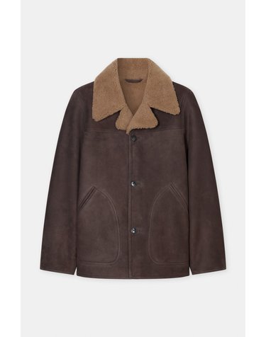 클로즈드 램스킨 시어링 스웨이드 자켓 C87888-82X-22-765 ESPRESSO BROWN
