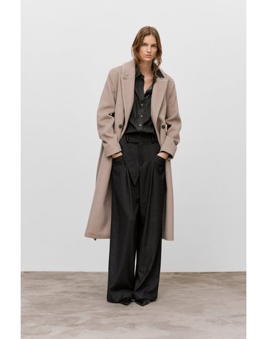 클로즈드 더블페이스 벨트 롱 울 코트 C97387-66A-22-273 WHEAT BEIGE