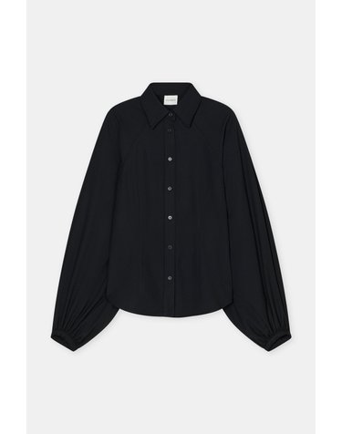 클로즈드 슬림핏 벌룬 소매 블라우스 C94426-35K-22-100 BLACK