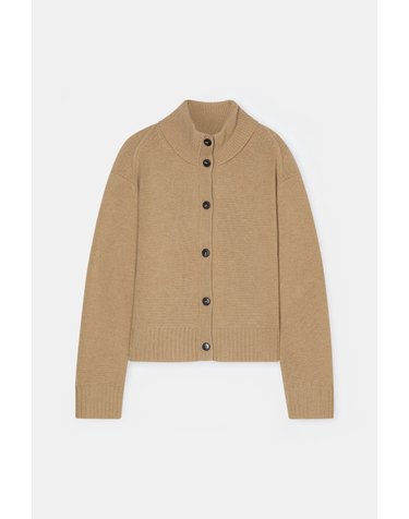 클로즈드 릴렉스핏 스탠드칼라 울 가디건 C96414-920-22-273 WHEAT BEIGE