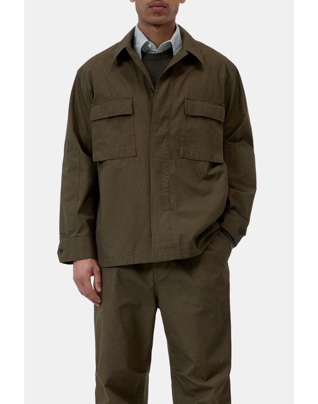 클로즈드 클로즈드 밀리터리 코튼 셔츠 자켓 C84600-52C-20-609 DARK OLIVE GREEN 카키 착용컷