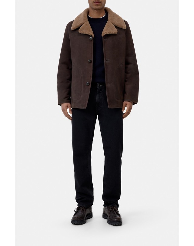 클로즈드 클로즈드 램스킨 시어링 스웨이드 자켓 C87888-82X-22-765 ESPRESSO BROWN 초콜릿 착용컷