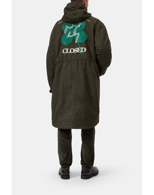 클로즈드 클로즈드 자수 후드 코튼 롱 파카 C87255-62G-EM-609 DARK OLIVE GREEN 그린 착용컷