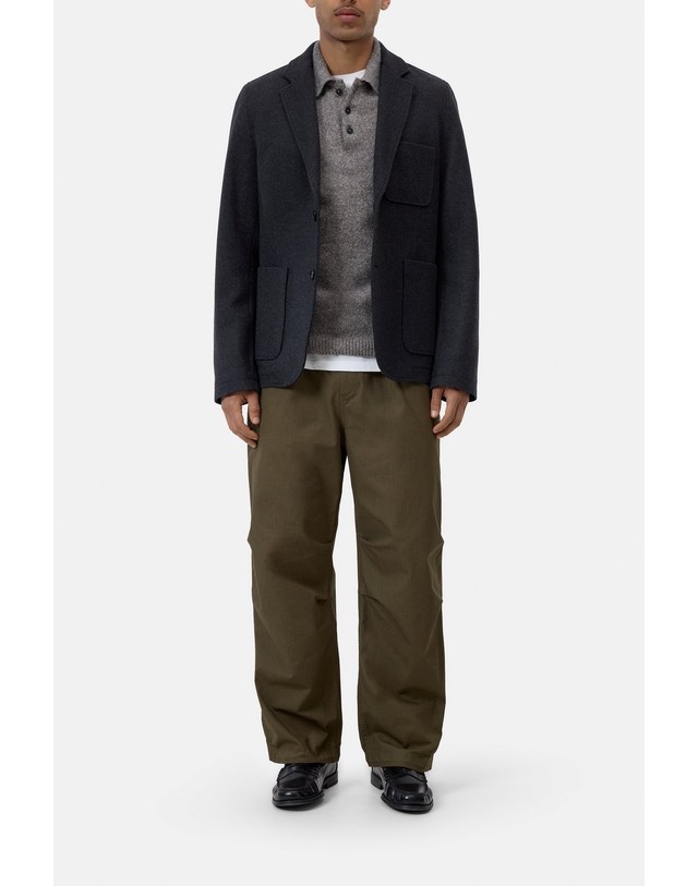 클로즈드 클로즈드 울 블렌드 저지 레귤러핏 블레이저 C87420-65B-22-177 BLACK MELANGE 그레이 착용컷