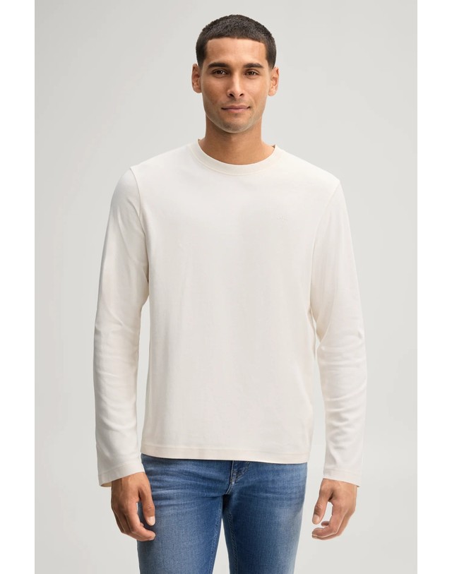 조프 주프 주프 미니멀 라운드넥 긴팔 티셔츠 30047431-10019307-107 OFFWHITE 아이보리 착용컷