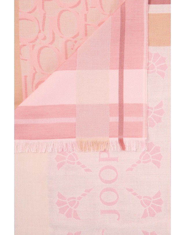 조프 주프 주프 콘플라워 코튼 모달 스카프 30100558-10018785-694 BEIGE/ROSE 핑크 착용컷