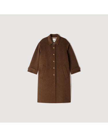 산드로 더블페이스 울 롱 코트 SFPOU00861_84 KHAKI
