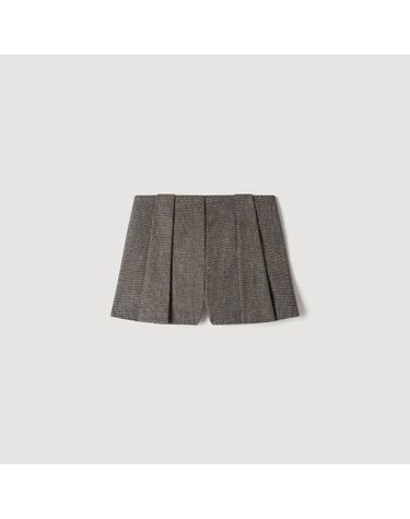 산드로 하운드투스 울 플리츠 반바지 SFPSH00682_24 GRAU