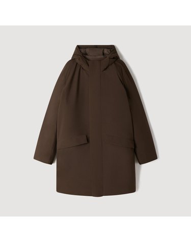 산드로 후드 스탠드 칼라 롱 패딩 파카 SHPMA00465_G281 TAUPE / KAKI