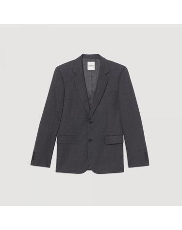 산드로 클래식 울 테일러드 재킷 SHPVE00559_21 GRAU MELIERT