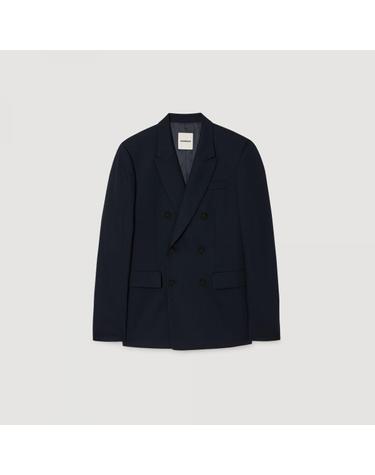 산드로 울 더블 테일러드 재킷 SHPVE01182_44 MARINE