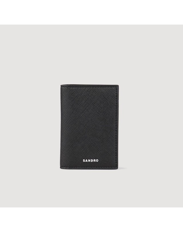 산드로 산드로 사피아노 플랩 반지갑 SHAPM00258_20 SCHWARZ 블랙 착용컷