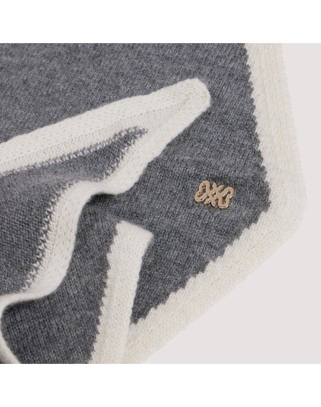 산드로 산드로 투톤 울 삼각 스카프 SFABO01248_B329 GRIS / ECRU 그레이 착용컷