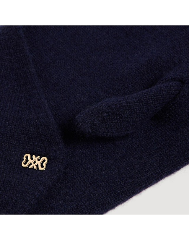 산드로 산드로 울 캐시미어 니트 반다나 SFABO01034_451 NAVY 네이비 착용컷