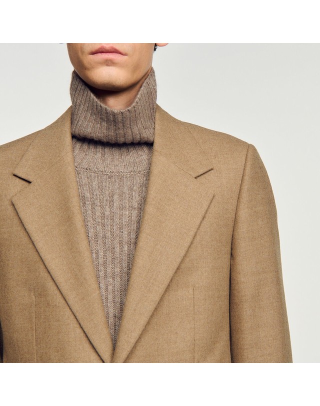 산드로 산드로 울 싱글 버튼 테일러드 재킷 SHPVE01391_16 BEIGE 베이지 착용컷