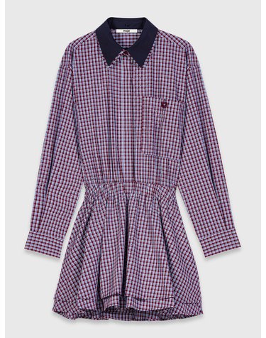 마쥬 스트라스 체크 코튼 미니 원피스 MFPRO04944_0150 BORDEAUX