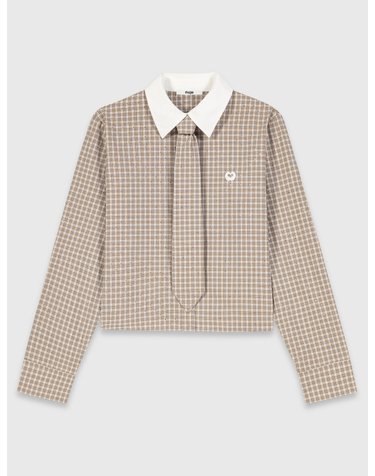 마쥬 스트라스 체크 크롭 셔츠 MFPCM00795_0130 BEIGE