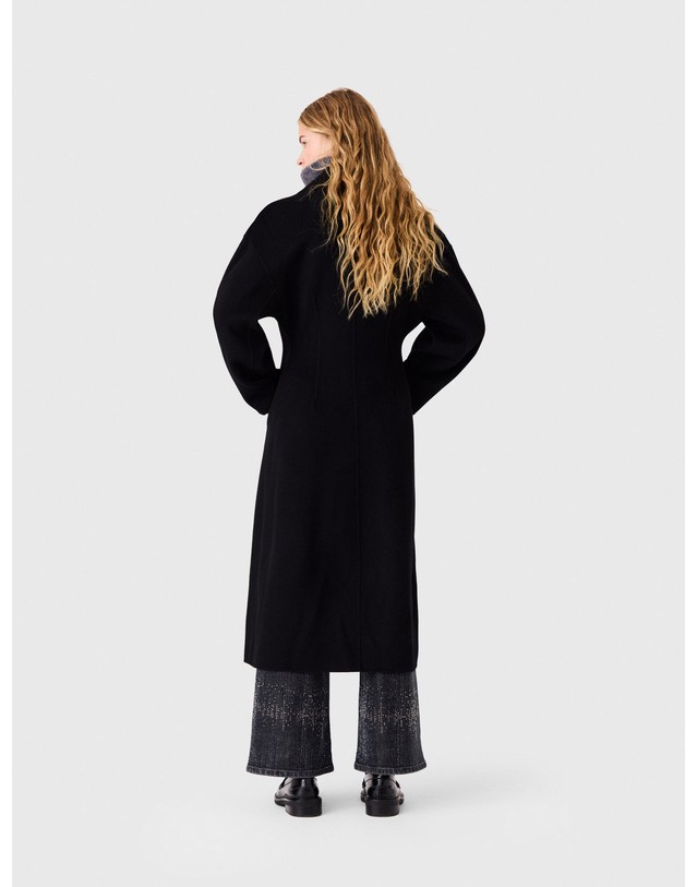 마쥬 마쥬 롱 울 더블 코트 MFPOU01552_2517 SCHWARZ 블랙 착용컷