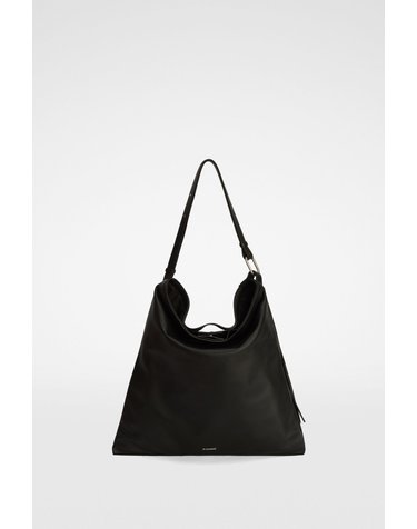 질샌더 소프트 롤드 레더 호보 숄더백 J26ZH0015P9300001 SCHWARZ
