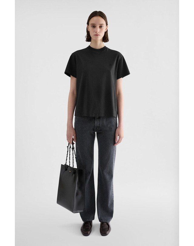 질샌더 질샌더 라운드넥 반팔 티셔츠 3팩 J02GC0161JTN254000 SCHWARZ/WEISS/BLAU 멀티컬러 착용컷