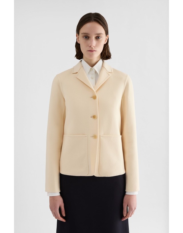 질샌더 질샌더 더블 캐시미어 크롭 재킷 J02BN0276J35001109 CORNSILK 아이보리 착용컷