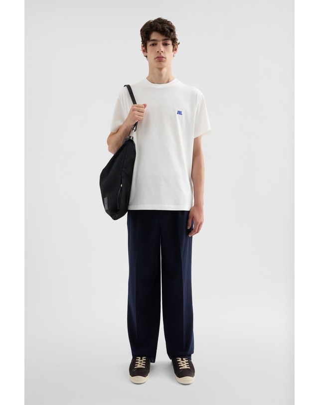 질샌더 질샌더 루즈핏 로고 크루넥 반팔 티셔츠 J22GC0283J45048100 WEISS 화이트 착용컷