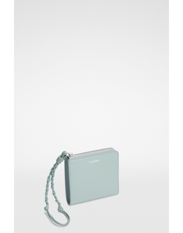 질샌더 질샌더 스트랩 가죽 미니 카드지갑 J07UI0017P5354442 JADE 밝은연두 착용컷