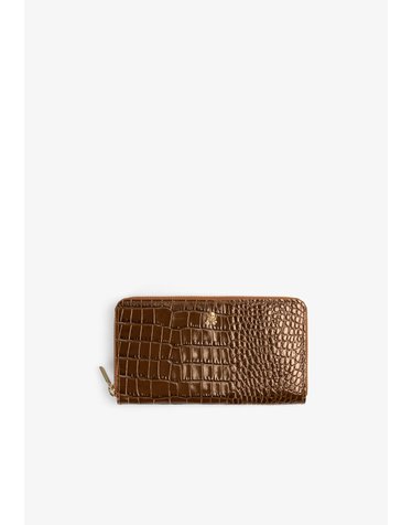 스캘퍼스 크로코 엠보 레더 집업 장지갑 70917-sccroco-wallet-aw2627-darkbrown DARK BROWN