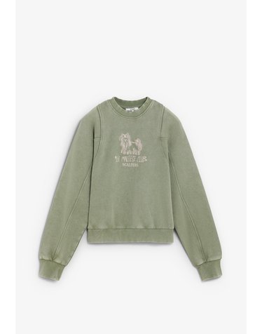 스캘퍼스 루즈핏 크루넥 그래픽 맨투맨 72725-scdog-sweater-aw2627-khaki KHAKI