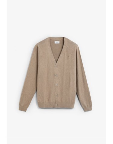 스캘퍼스 브이넥 버튼 자수 가디건 60500-scbasic-cardigan-aw2526-camel CAMEL