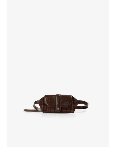 스캘퍼스 체크 패턴 플랩 벨트백 72072-scfabric-funny-bag-aw2627-browncheck BROWN CHECK