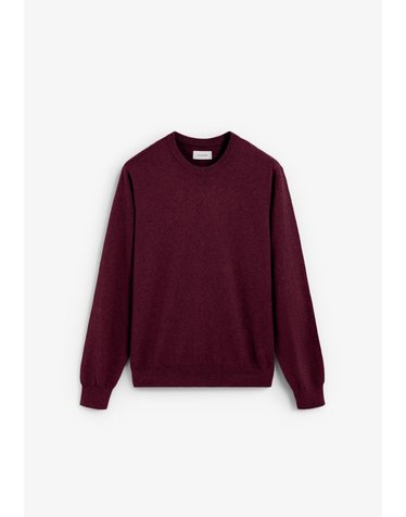 스캘퍼스 코튼 캐시미어 라운드넥 니트 스웨터 69208-scbasic-round-neck-tricot-aw2627-burgundy BURGUNDY
