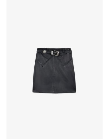 스캘퍼스 레더 벨트 슬림핏 미니 스커트 34764-new-leather-belt-skirt-nos-black BLACK