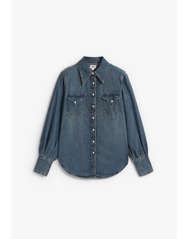 랭글러 웨스턴 스냅버튼 데님 긴팔 셔츠 78450 DENIM