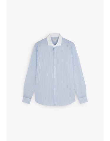 스캘퍼스 스트라이프 배색 칼라 긴팔 셔츠 58002-madrid-class-cdp-shirt-ceremonia-bluestripes BLUE STRIPES