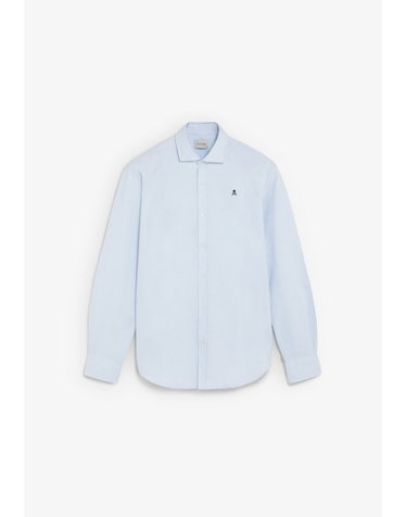 스캘퍼스 슬림핏 자수 옥스포드 긴팔 셔츠 72419-scoxford-peach-bt-shirt-aw2627-skybluestripes SKYBLUE STRIPES