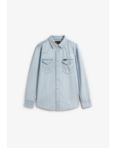 랭글러 스냅 버튼 포켓 웨스턴 데님 셔츠 78434 LIGHT DENIM