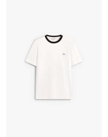 라코스테 배색 크루넥 로고 반팔 티셔츠 70660 WHITE
