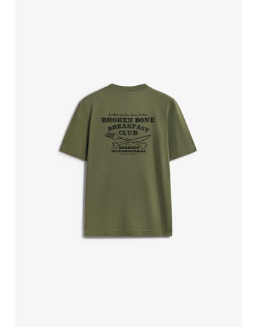 바버 루즈핏 백 그래픽 반팔 티셔츠 74260 GREEN
