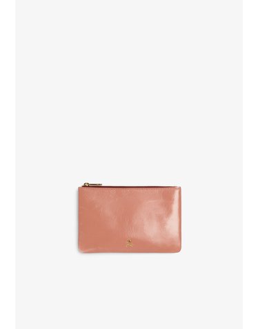 스캘퍼스 레더 메탈 포인트 지퍼 파우치 72945 PINK/BURGUNDY
