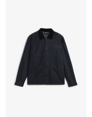 바버 헤링본 데님 오버셔츠 74258 NAVY