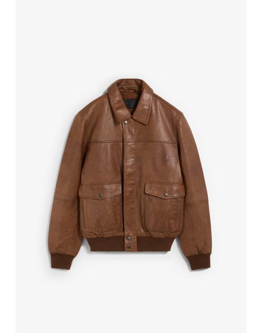 스캘퍼스 레더 플랩포켓 봄버 자켓 69119 LIGHT BROWN