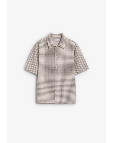 에드윈 오버사이즈 체크 반팔 셔츠 70774 BEIGE