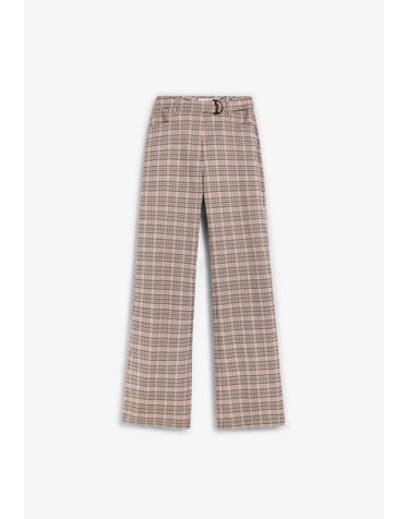 스캘퍼스 체크 부츠컷 벨트 루프 팬츠 62515 PINK CHECK