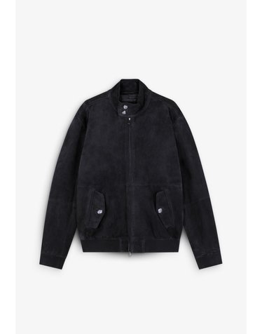 스캘퍼스 100% 가죽 집업 블루종 자켓 60223 NAVY