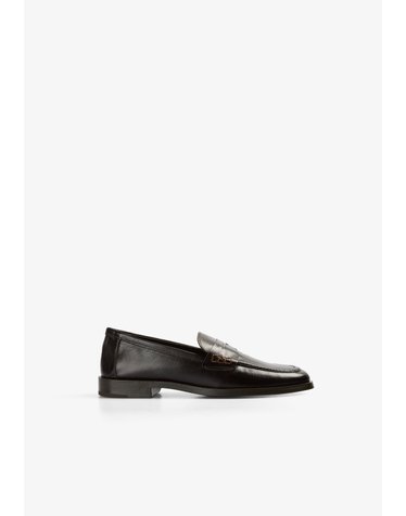 스캘퍼스 레더 플랫 페니 로퍼 72877 DARK BROWN